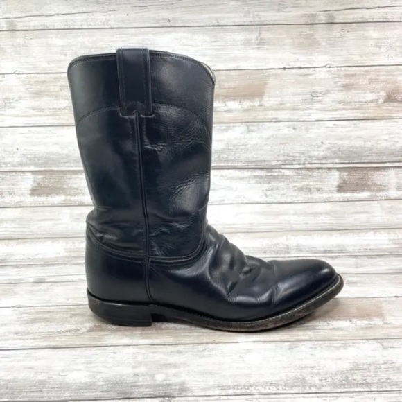 Justin Boots Other - Justin 3133 Black Leather Cowboy Western Roper Boots Mens Size 8 1/2 D